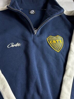 Corteiz X Boca Juniors Quarter Zip Hoodie